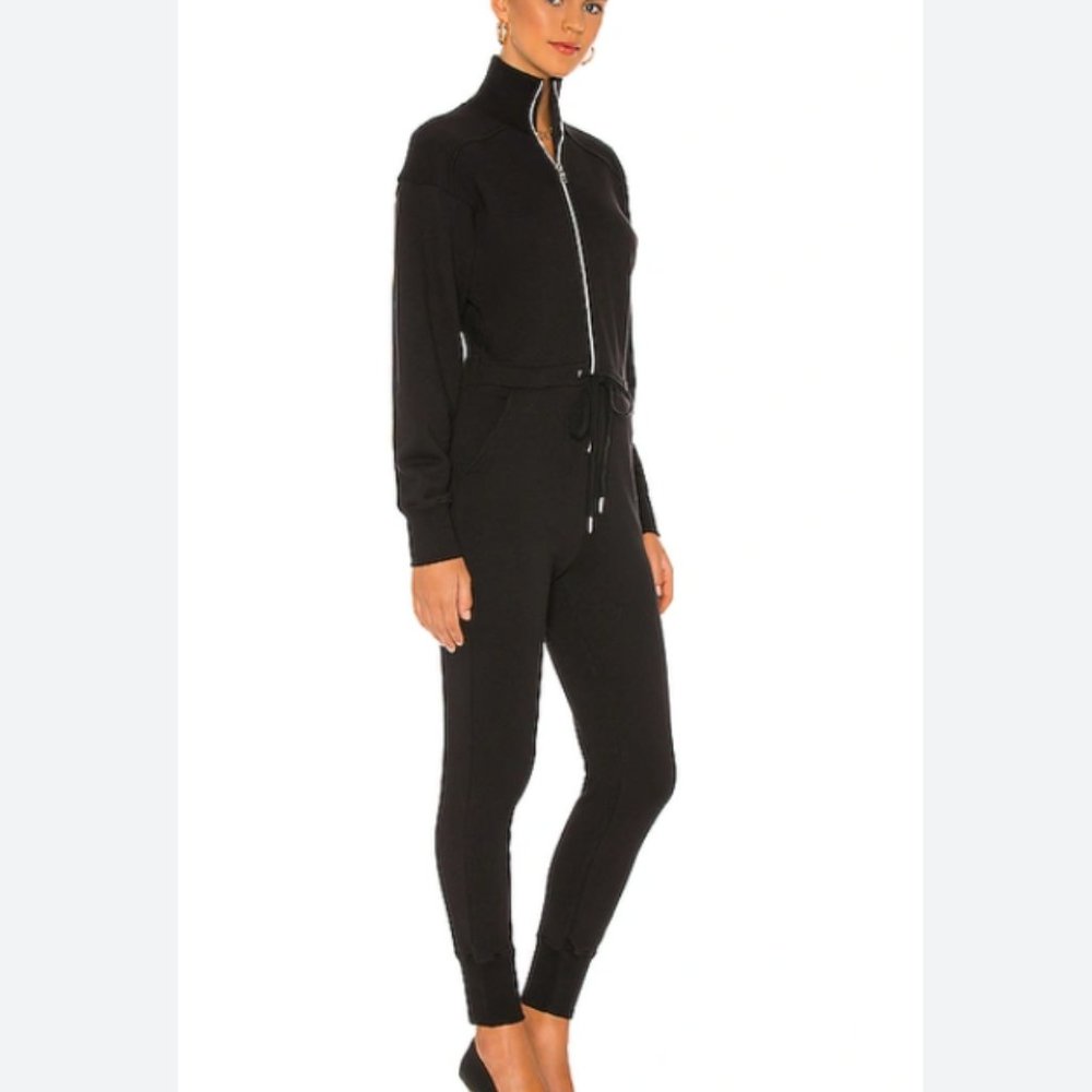 Marissa Webb Red Eye French Terry Zip Front Jumpsuit in black size XS - Picture 3 of 6